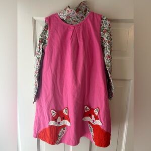 Boden Kids' Dress with Pink and Multicolor Floral Design